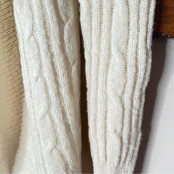 VTG Y2K Gilly Hicks Wool Blend Open Front Bone Colored Cardigan Size M - Picture 12 of 13